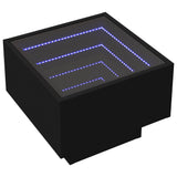 Table d'appoint avec LED noir 40x40x30 cm bois d'ingénierie