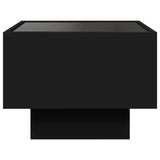 Table d'appoint avec LED noir 40x40x30 cm bois d'ingénierie