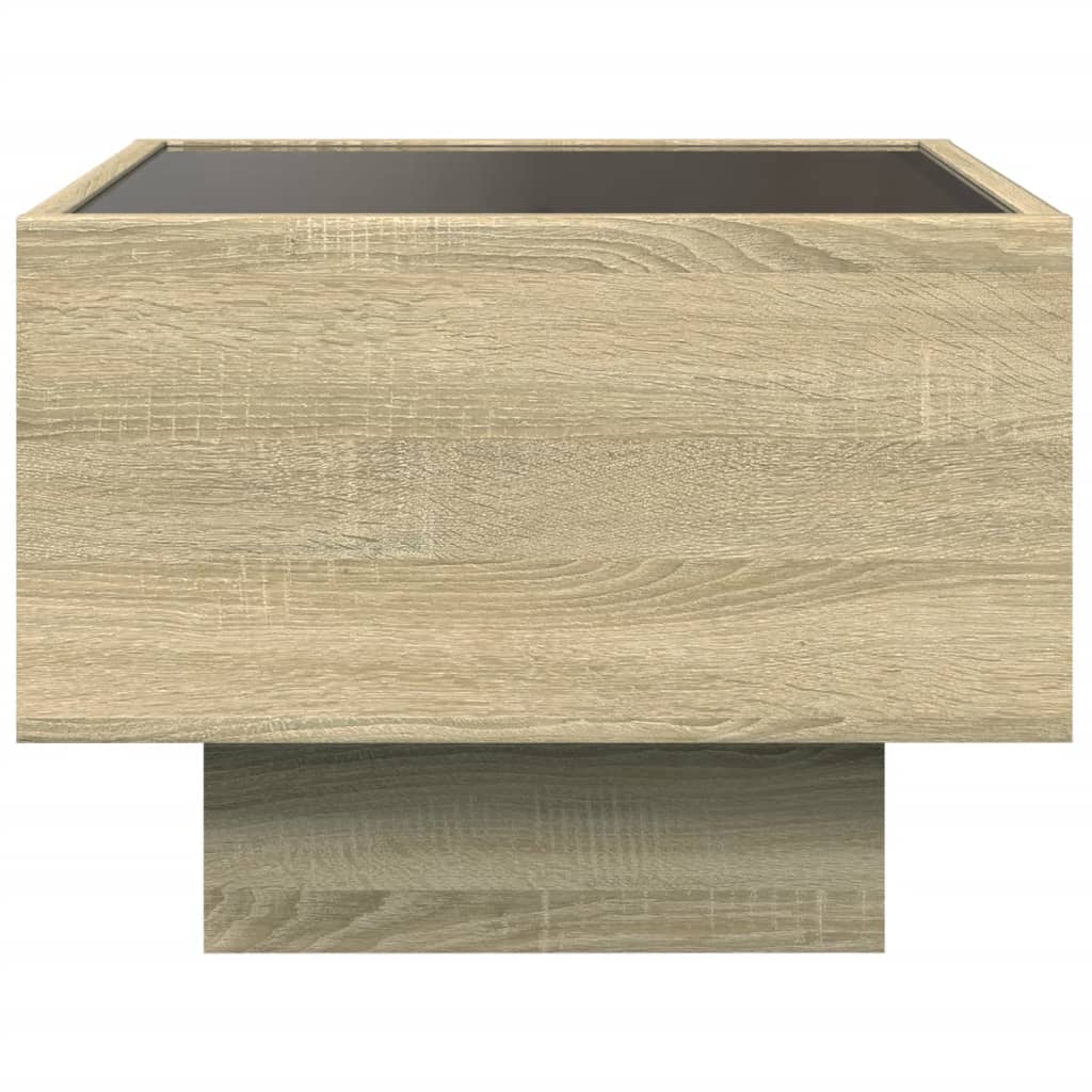 Table d'appoint et LED chêne sonoma 40x40x30 cm bois ingénierie