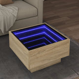 Couchtisch mit LED Sonoma-Eiche 50x50x30 cm, Holzwerkstoff