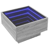 Table basse avec LED sonoma gris 50x50x30 cm bois d'ingénierie