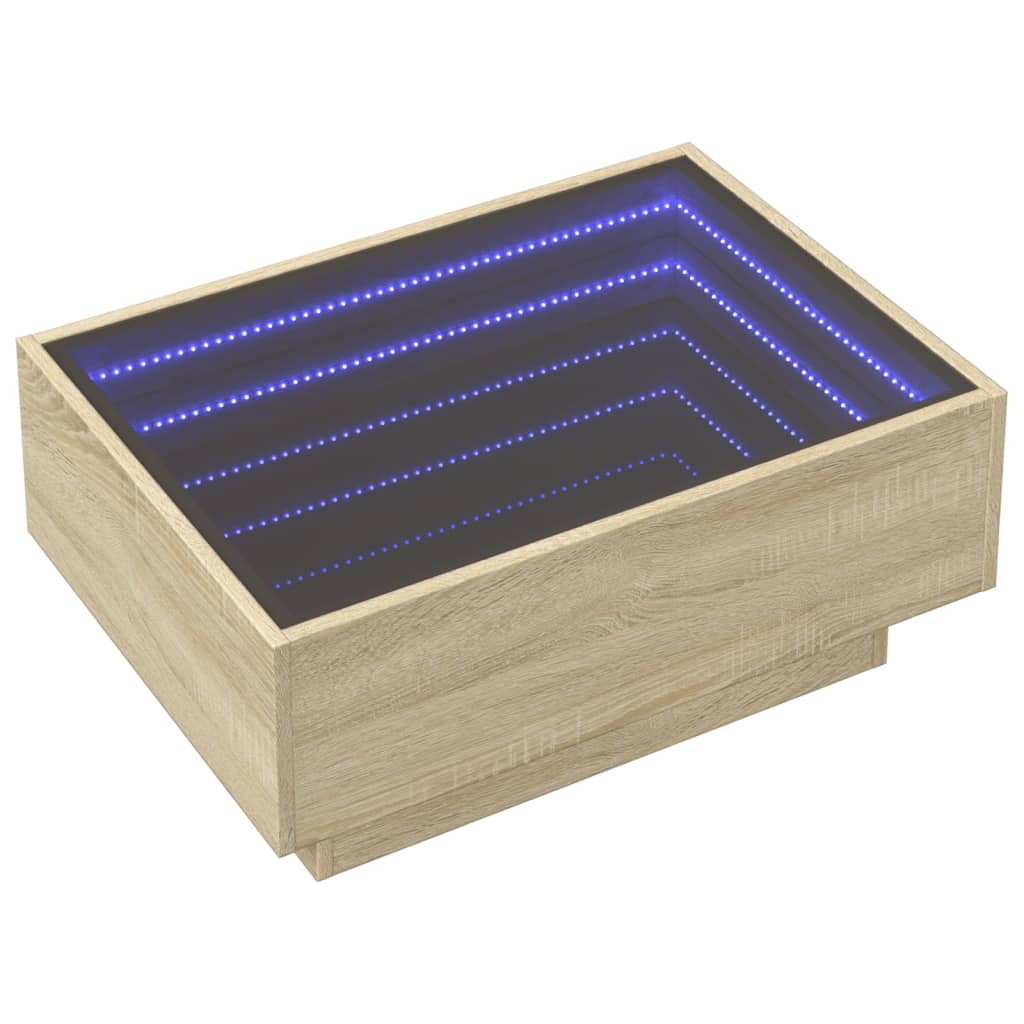 Table basse avec LED chêne sonoma 70x50x30 cm bois d'ingénierie