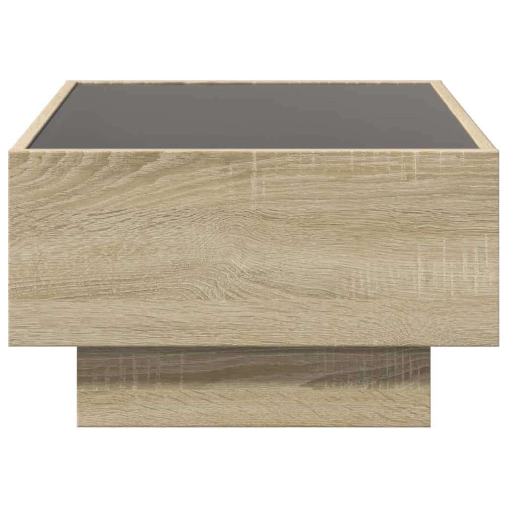 Table basse avec LED chêne sonoma 70x50x30 cm bois d'ingénierie