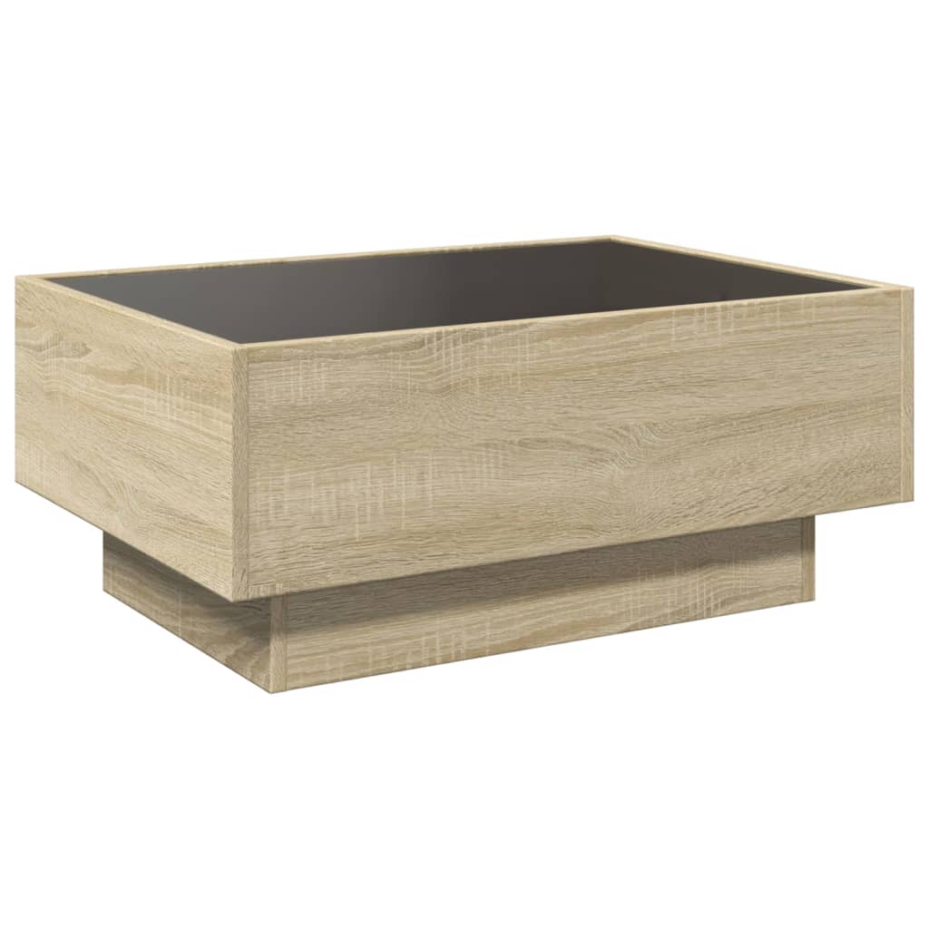 Table basse avec LED chêne sonoma 70x50x30 cm bois d'ingénierie