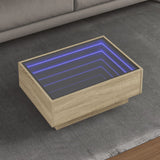 Couchtisch mit LED Sonoma-Eiche 70x50x30 cm, Holzwerkstoff