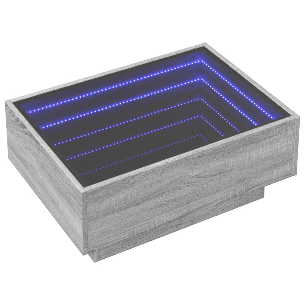 Couchtisch mit LED, sonomagrau, 70 x 50 x 30 cm, Holzwerkstoff