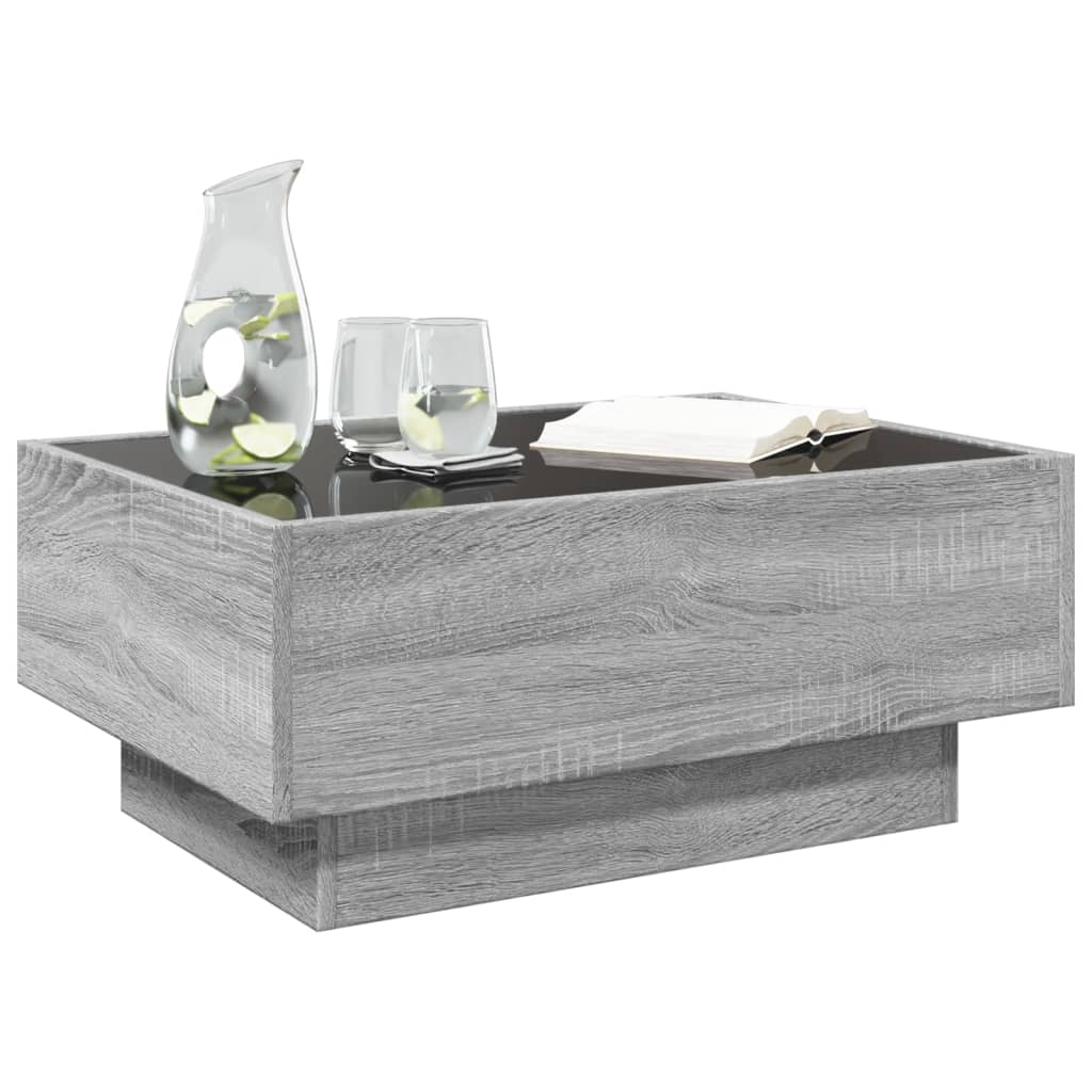 Table basse avec LED sonoma gris 70x50x30 cm bois d'ingénierie