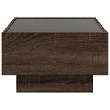 Table basse avec LED chêne marron 70x50x30 cm bois d'ingénierie