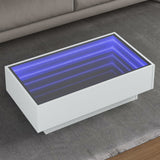 Couchtisch mit weißer LED 90x50x30 cm, Holzwerkstoff