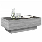 Table basse avec LED sonoma gris 90x50x30 cm bois d'ingénierie