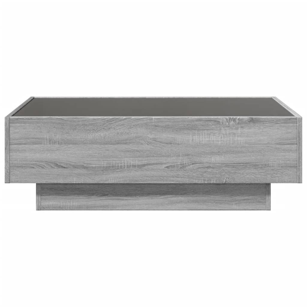 Table basse avec LED sonoma gris 90x50x30 cm bois d'ingénierie