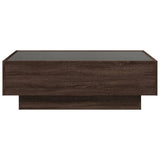 Table basse avec LED chêne marron 90x50x30 cm bois d'ingénierie