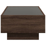 Table basse avec LED chêne marron 90x50x30 cm bois d'ingénierie