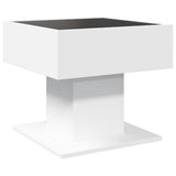 Table basse avec LED blanc 50x50x45 cm bois d'ingénierie