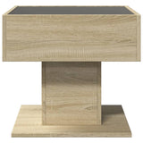 Table basse avec LED chêne sonoma 50x50x45 cm bois d'ingénierie