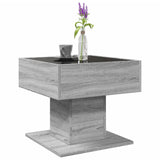 Table basse avec LED sonoma gris 50x50x45 cm bois d'ingénierie