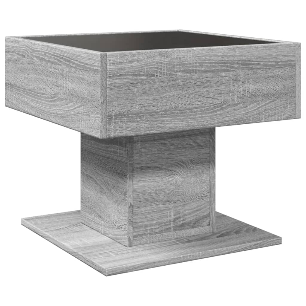 Table basse avec LED sonoma gris 50x50x45 cm bois d'ingénierie