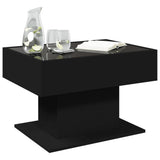 Couchtisch mit schwarzer LED 70x50x45 cm, Holzwerkstoff