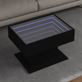 Couchtisch mit schwarzer LED 70x50x45 cm, Holzwerkstoff