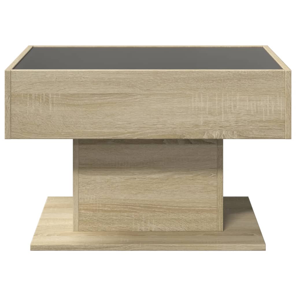 Table basse avec LED chêne sonoma 70x50x45 cm bois d'ingénierie