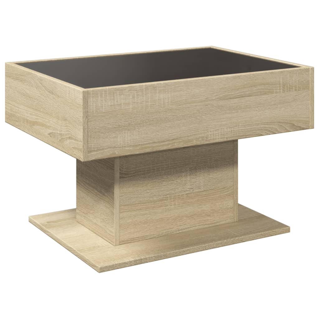 Table basse avec LED chêne sonoma 70x50x45 cm bois d'ingénierie