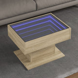 Table basse avec LED chêne sonoma 70x50x45 cm bois d'ingénierie