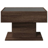 Table basse avec LED chêne marron 70x50x45 cm bois d'ingénierie