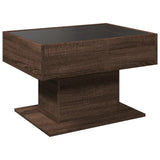 Table basse avec LED chêne marron 70x50x45 cm bois d'ingénierie