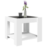 Couchtisch mit weißer LED 53x53x45 cm, Holzwerkstoff