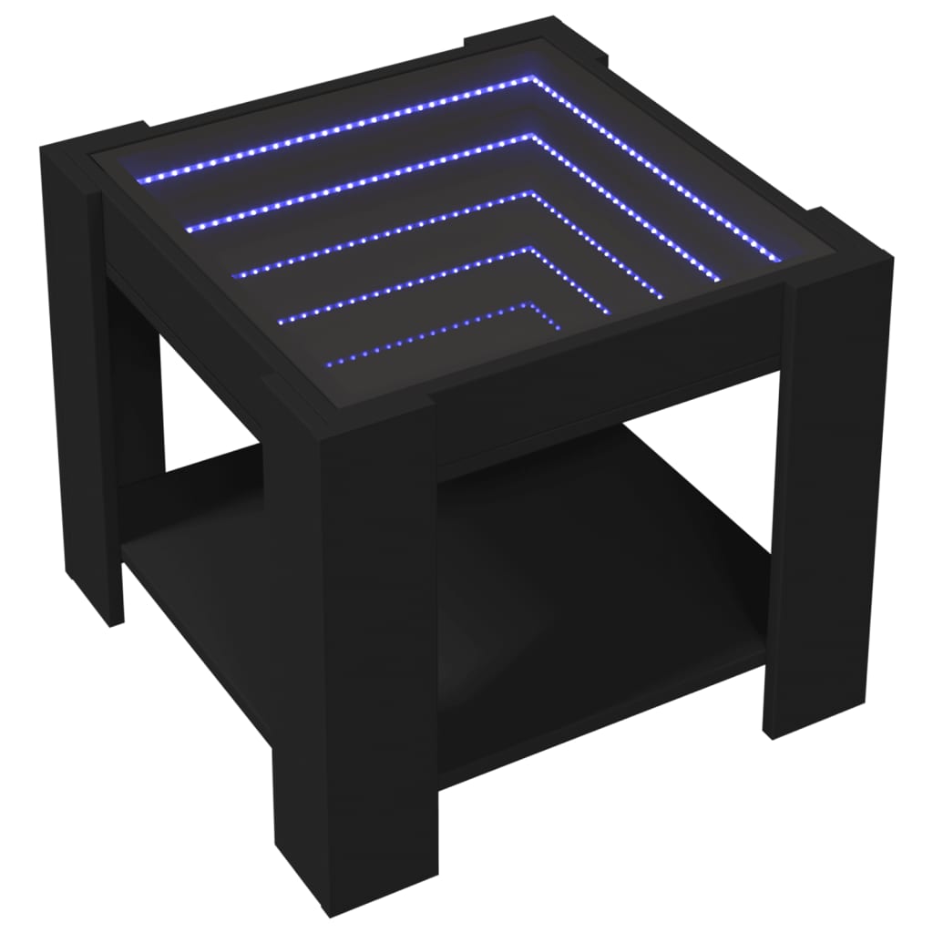 Couchtisch mit schwarzer LED, 53 x 53 x 45 cm, Holzwerkstoff