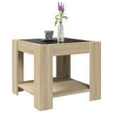 Table basse avec LED chêne sonoma 53x53x45 cm bois d'ingénierie