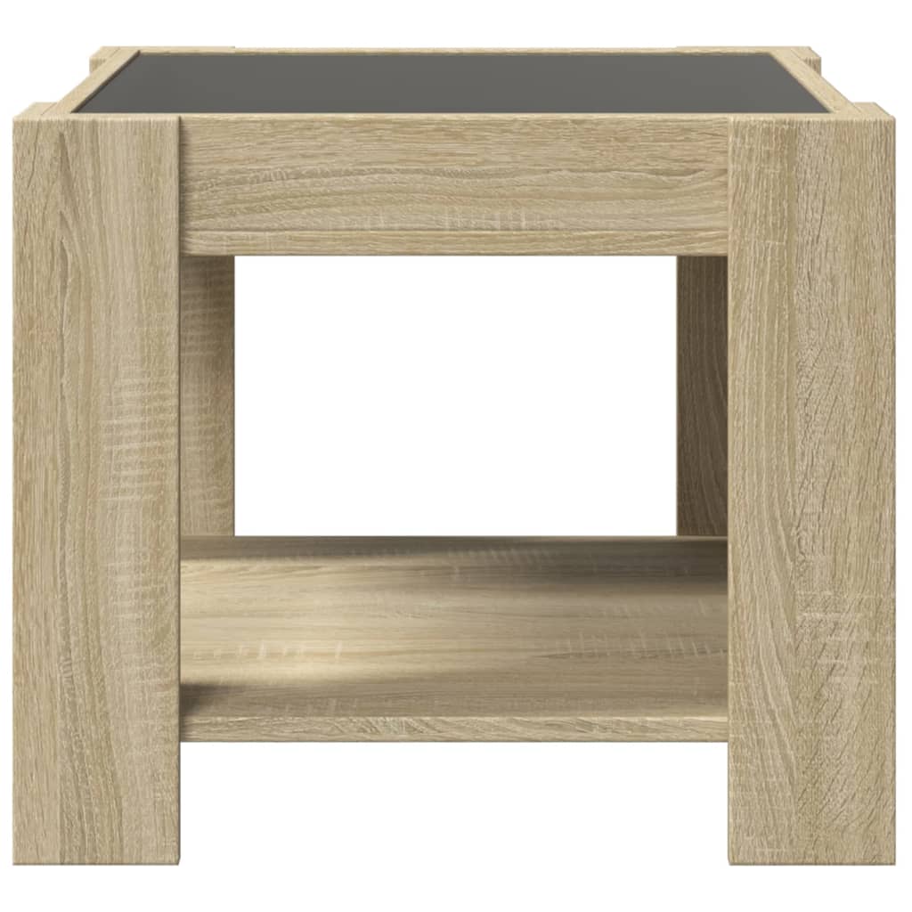 Table basse avec LED chêne sonoma 53x53x45 cm bois d'ingénierie