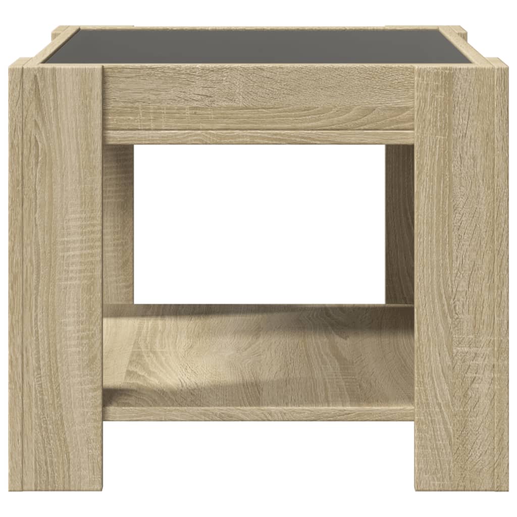 Table basse avec LED chêne sonoma 53x53x45 cm bois d'ingénierie