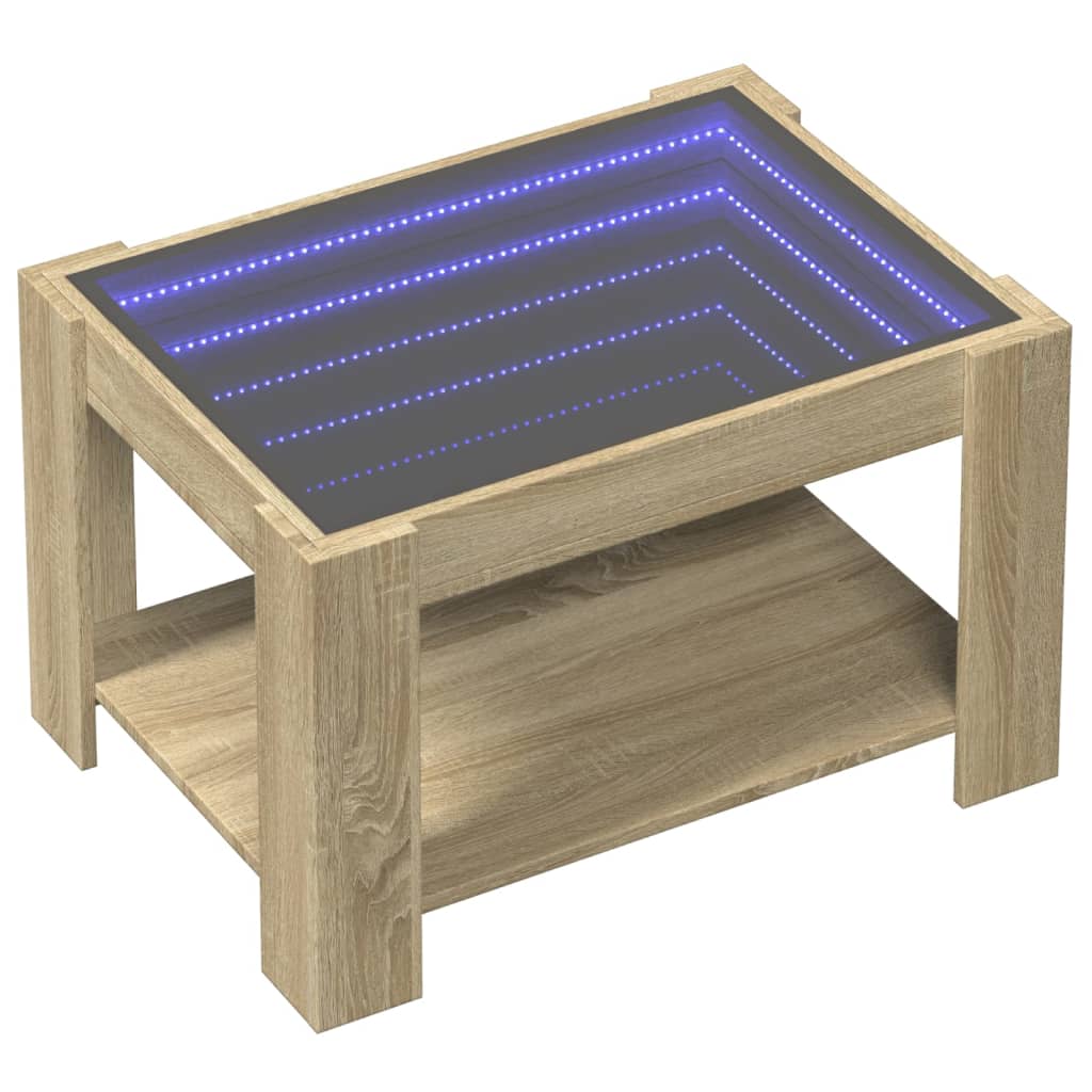 Table basse avec LED chêne sonoma 73x53x45 cm bois d'ingénierie