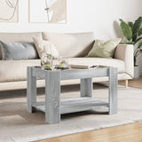 Coffee table with LED sonoma gray 73x53x45 cm engineered wood