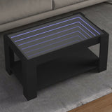 Couchtisch mit schwarzer LED, 93 x 53 x 45 cm, Holzwerkstoff