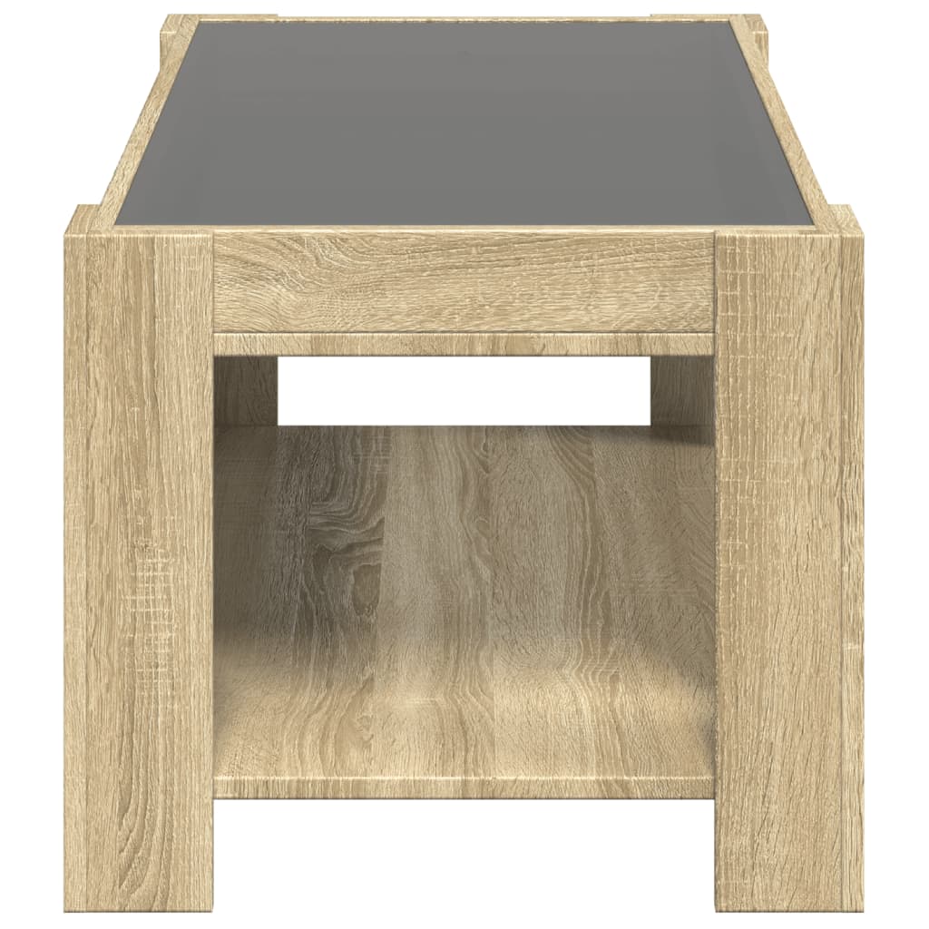 Table basse avec LED chêne sonoma 93x53x45 cm bois d'ingénierie