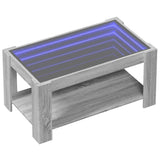 Table basse avec LED sonoma gris 93x53x45 cm bois d'ingénierie