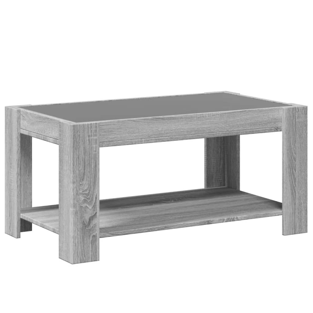 Table basse avec LED sonoma gris 93x53x45 cm bois d'ingénierie