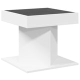 Table basse avec LED blanc 50x50x45 cm bois d'ingénierie