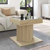 Table basse avec LED chêne sonoma 50x50x45 cm bois d'ingénierie