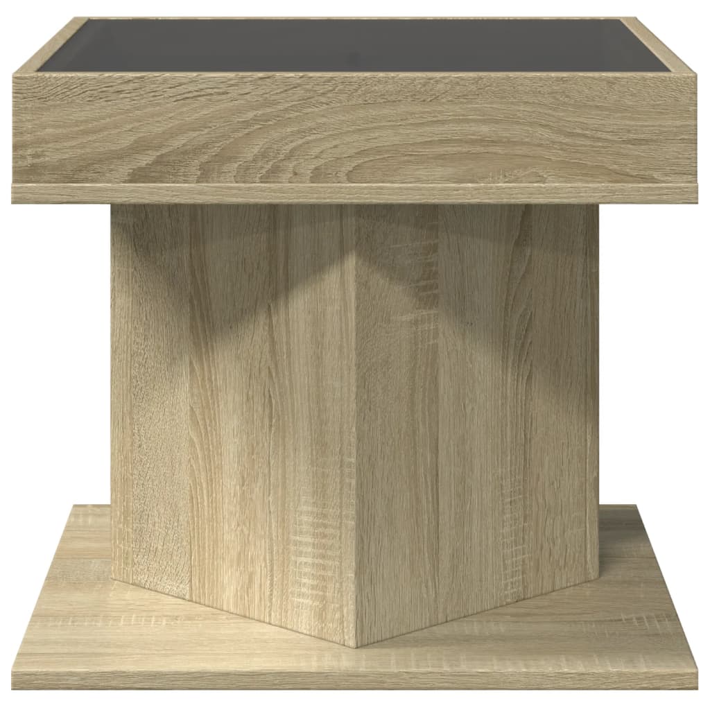 Table basse avec LED chêne sonoma 50x50x45 cm bois d'ingénierie