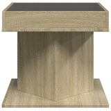 Table basse avec LED chêne sonoma 50x50x45 cm bois d'ingénierie