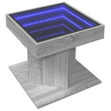 Couchtisch mit LED, sonomagrau, 50 x 50 x 45 cm, Holzwerkstoff