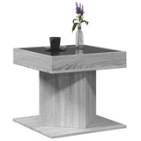 Table basse avec LED sonoma gris 50x50x45 cm bois d'ingénierie