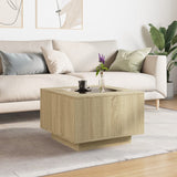 Table basse avec LED chêne sonoma 60x60x40 cm bois d'ingénierie