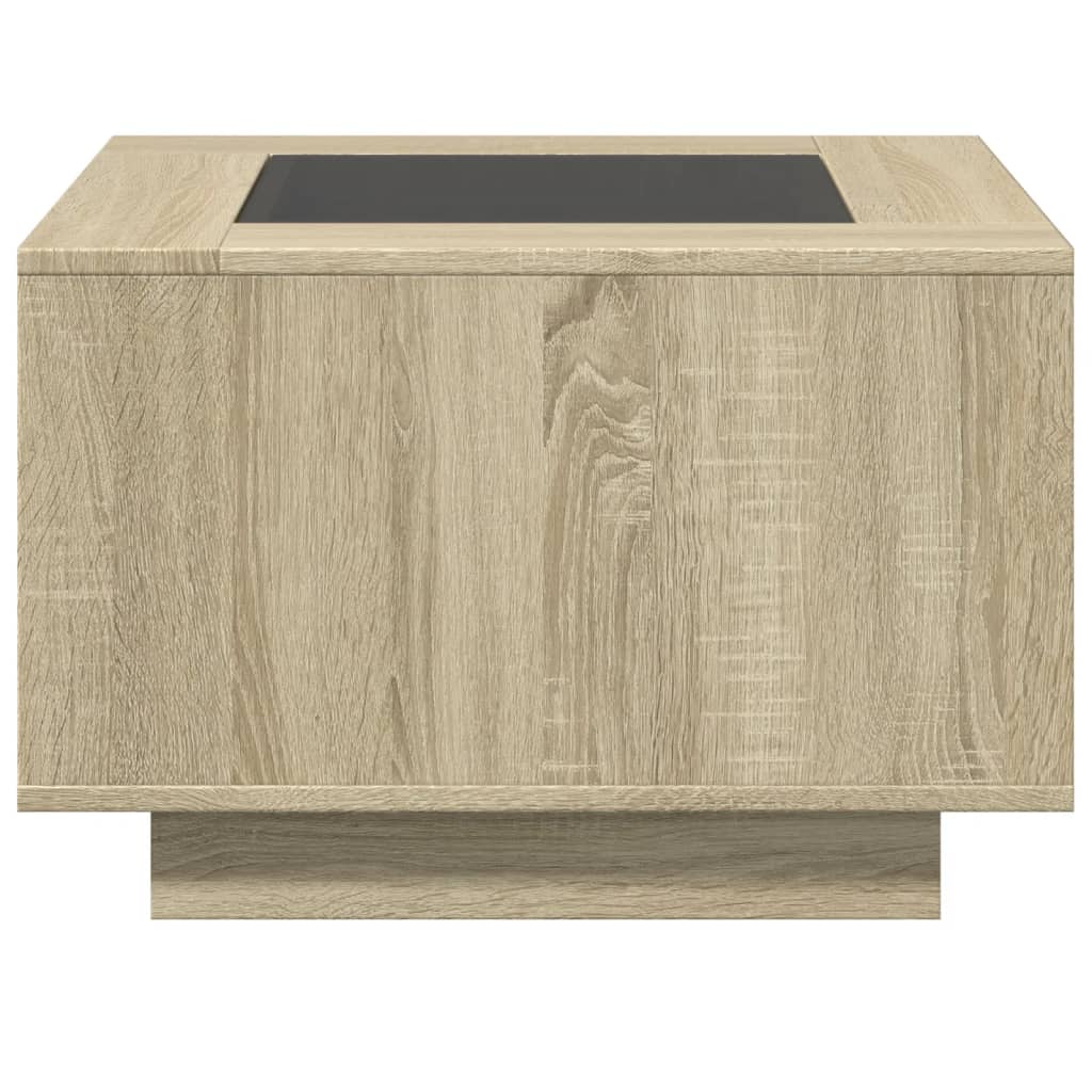 Table basse avec LED chêne sonoma 60x60x40 cm bois d'ingénierie