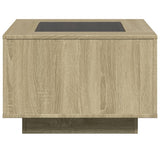 Table basse avec LED chêne sonoma 60x60x40 cm bois d'ingénierie