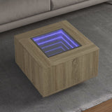 Couchtisch mit LED Sonoma-Eiche 60x60x40 cm, Holzwerkstoff