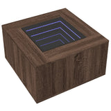 Table basse avec LED chêne marron 60x60x40 cm bois d'ingénierie